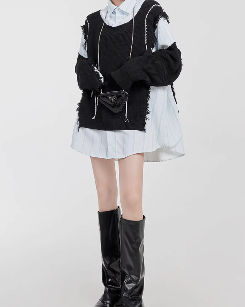 Stripe Shirts Docking Vest ストライプシャツ ドッキング ベスト