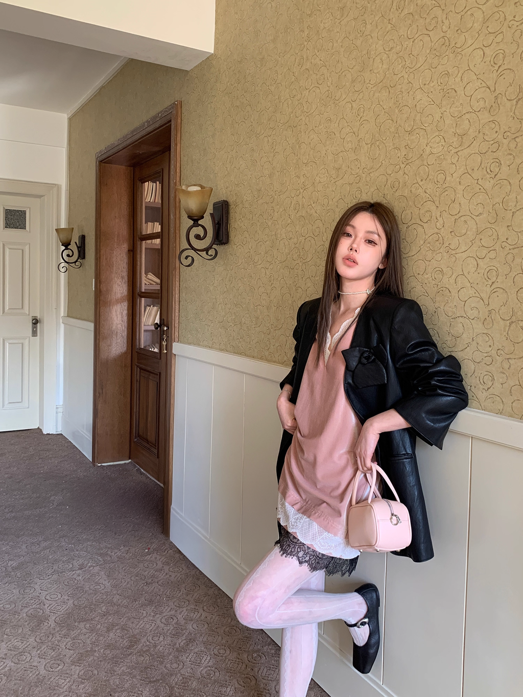 Velor Lace Dress ベロアレース ドレス