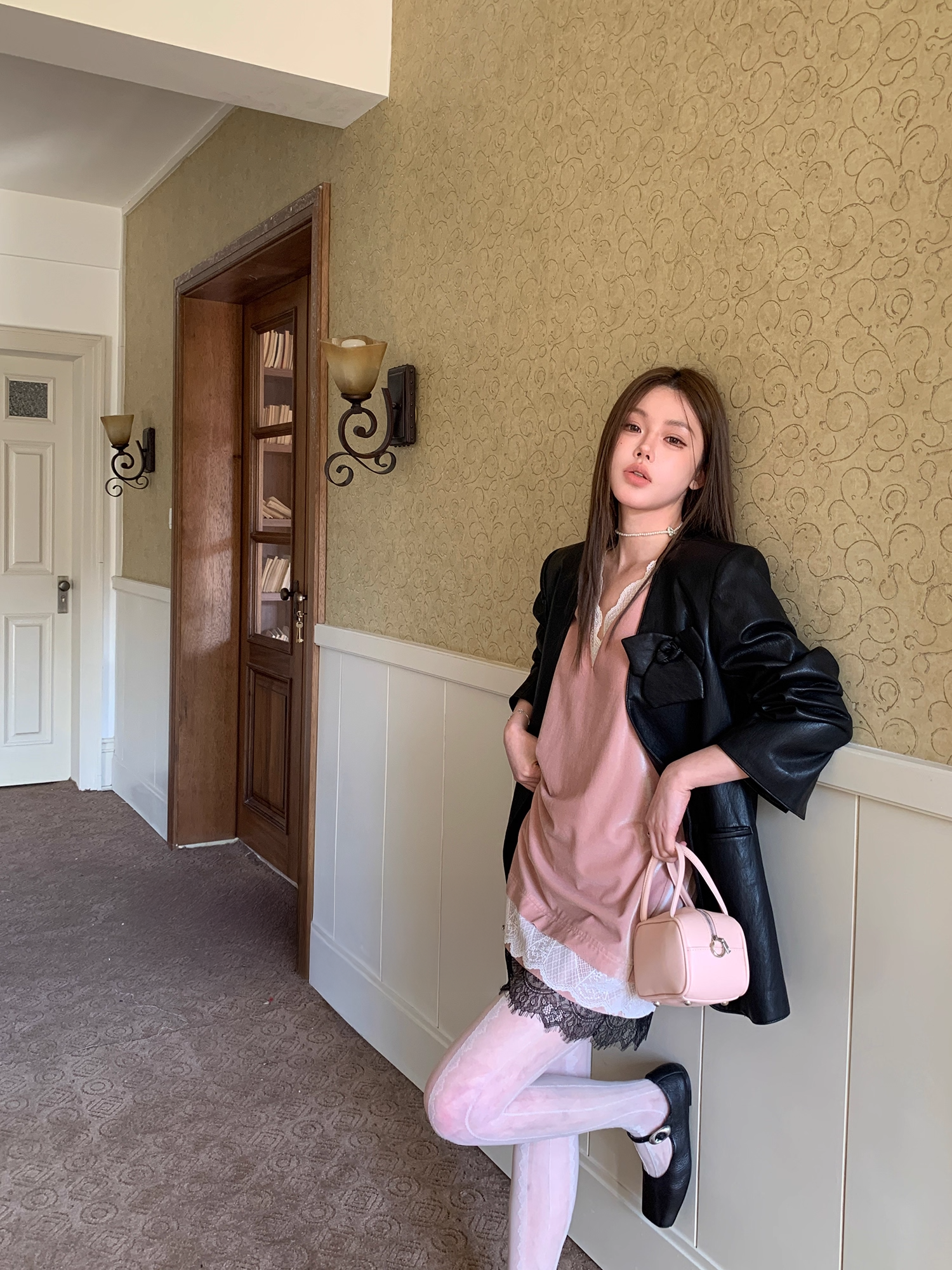 Velor Lace Dress ベロアレース ドレス