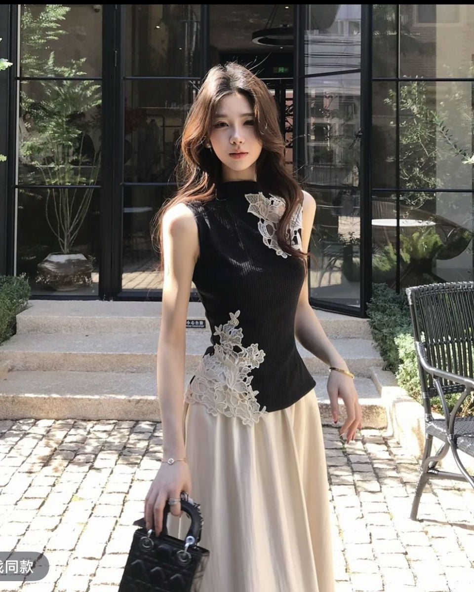 Flower Motif Knit Top フラワーモチーフニットトップ