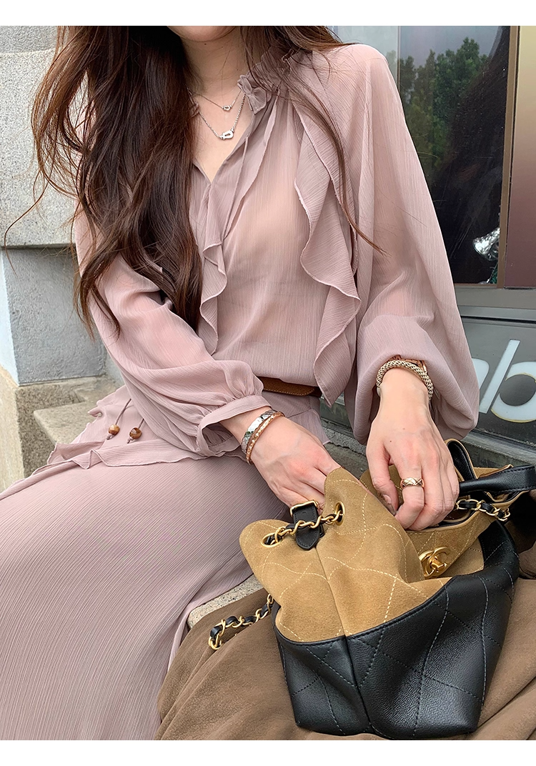 Lace blouse and skirt Set up レースシャツ＆スカートセットアップ