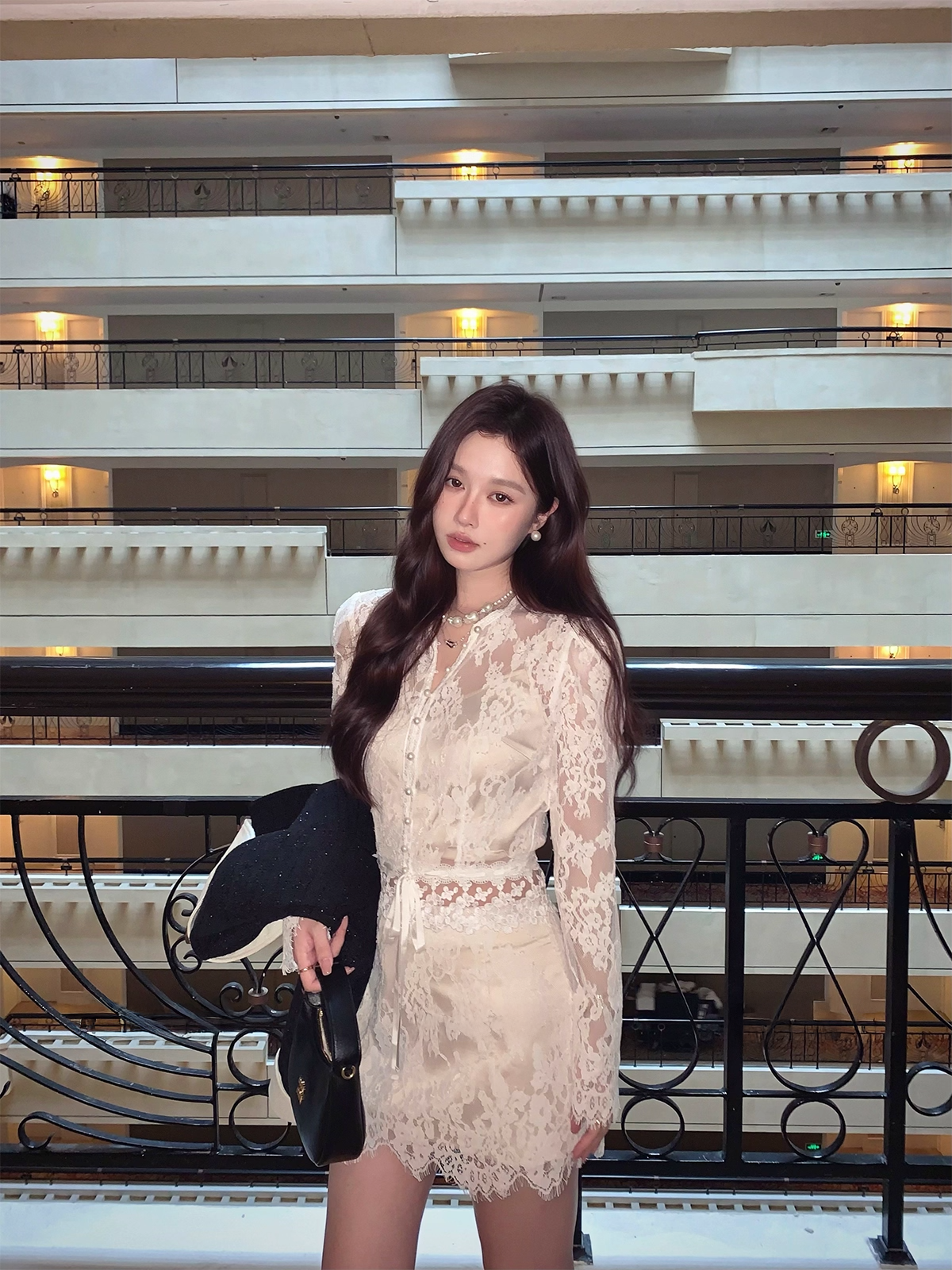 Lace Shirts and skirt Set upレースシャツ＆スカートセットアップ