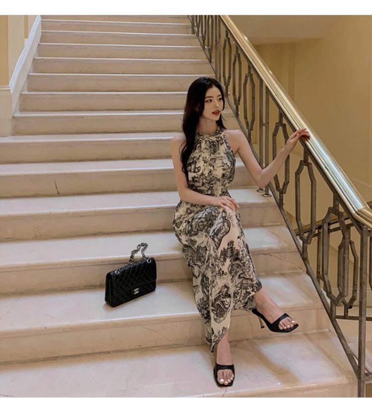 Halter Neck Pattern Dress ホルターネック パターンドレス