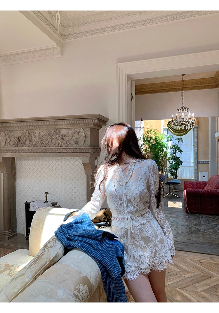 Lace Shirts and skirt Set upレースシャツ＆スカートセットアップ