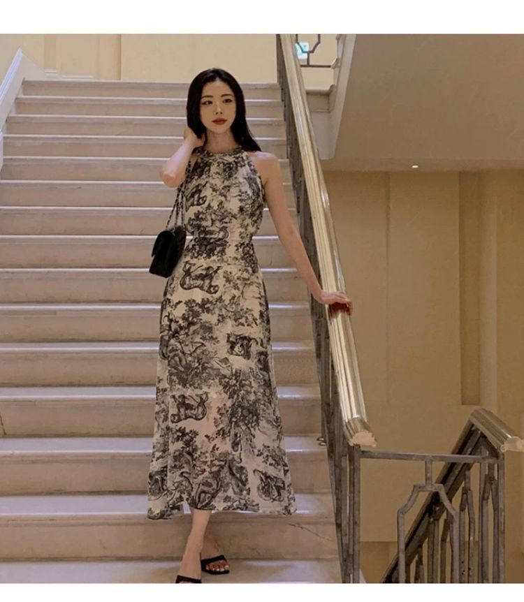 Halter Neck Pattern Dress ホルターネック パターンドレス