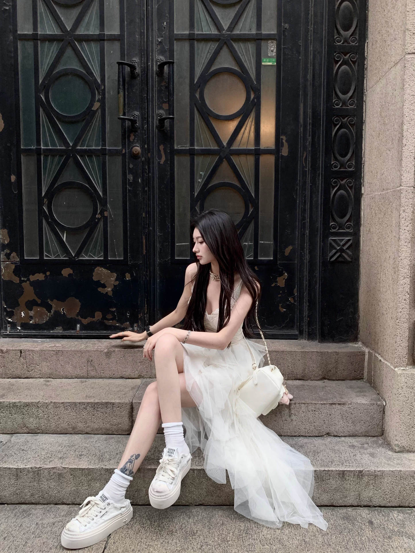 Frill Rayered Long Dress フリル レイヤード ロング ドレス