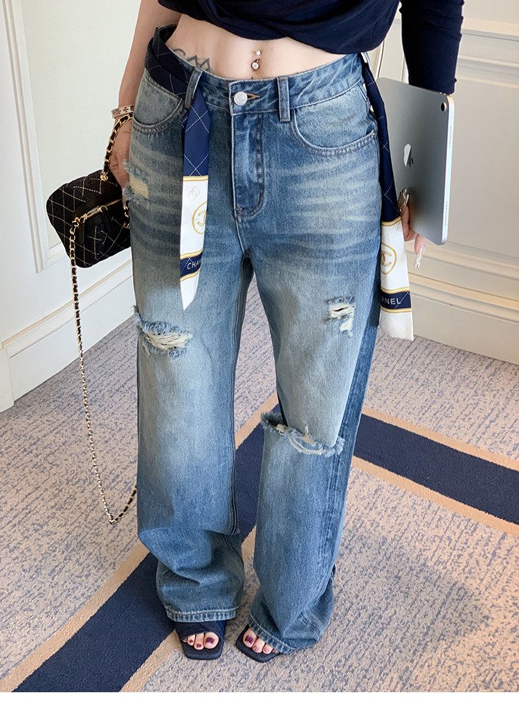 Damage Slim Straight Denim ダメージ スリム ストレート デニム