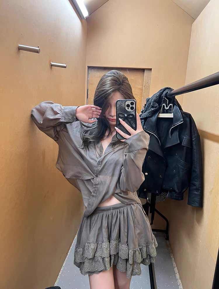 Lace Assymetry Skirt レース アシンメトリー スカート