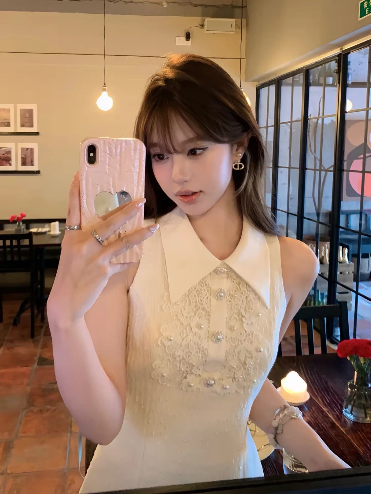 Coller Lace Dress 襟付きレースドレス
