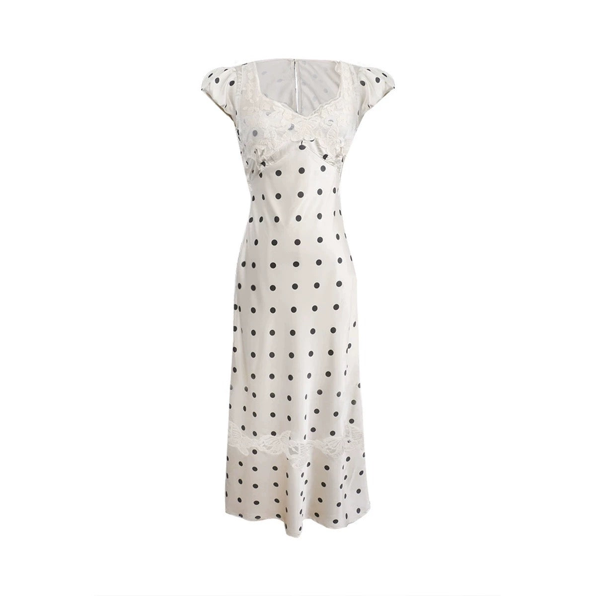 Dot Satin Long Dress ドット サテン ロング ドレス