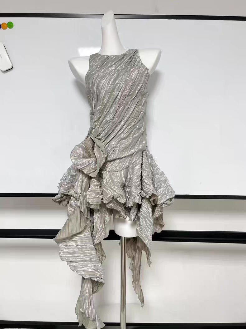Silver Frower Dress シルバー フラワー ドレス