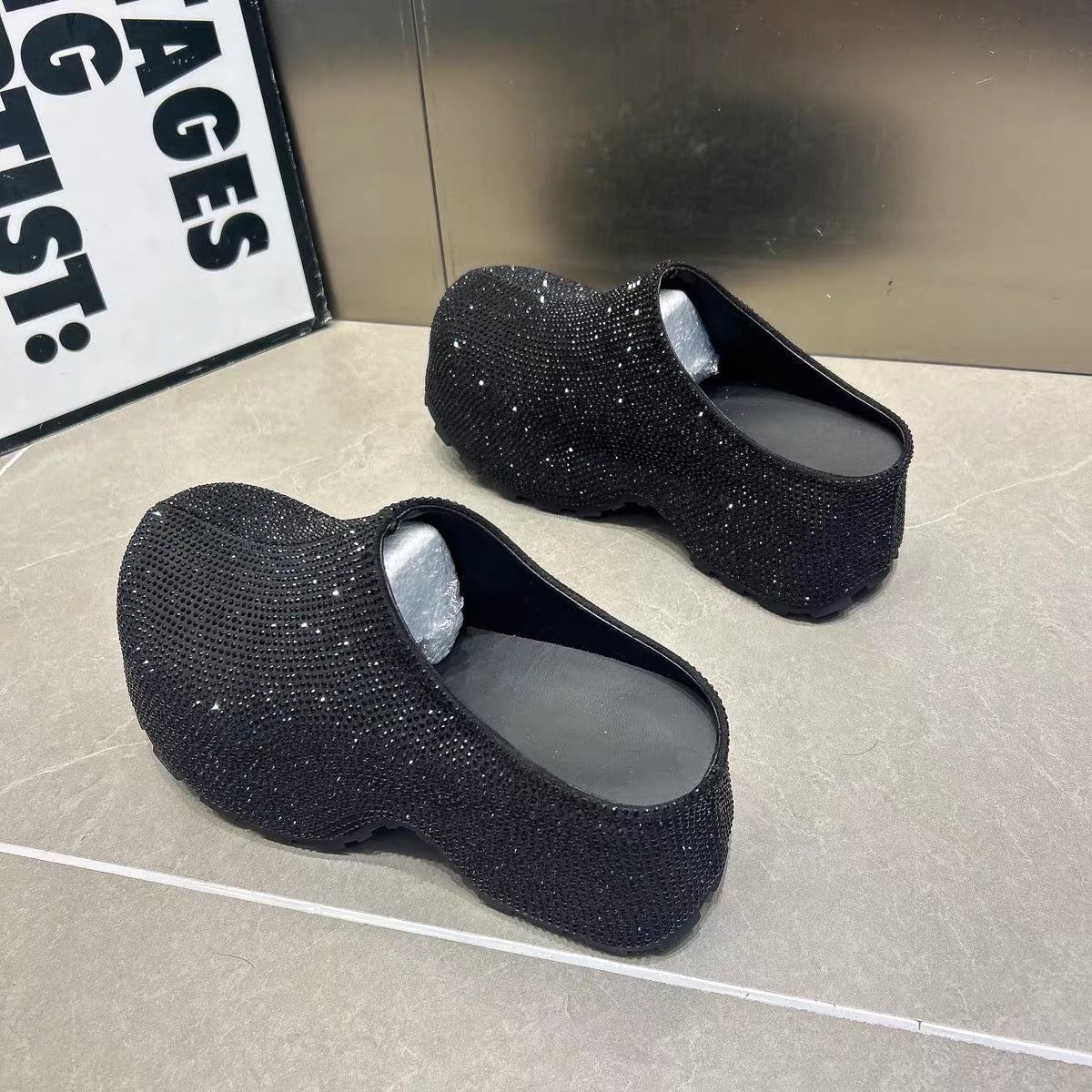 Line stone Slippon ラインストーン スリッポン