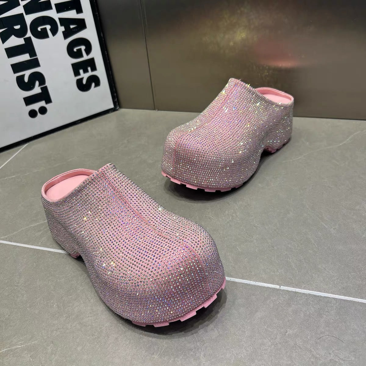 Line stone Slippon ラインストーン スリッポン