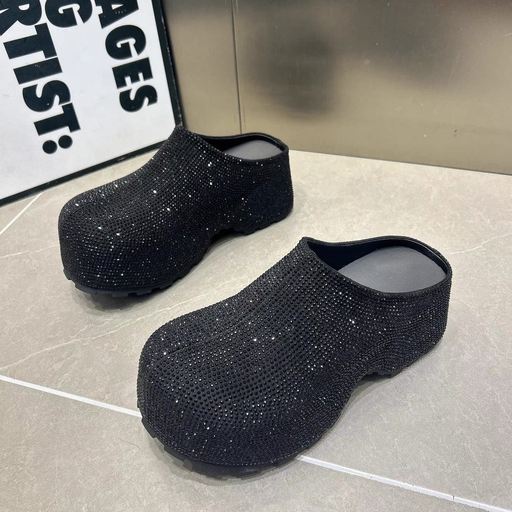 Line stone Slippon ラインストーン スリッポン