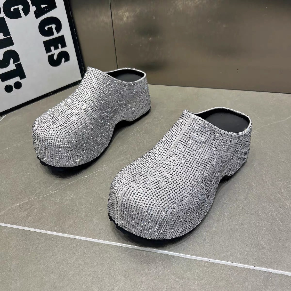 Line stone Slippon ラインストーン スリッポン