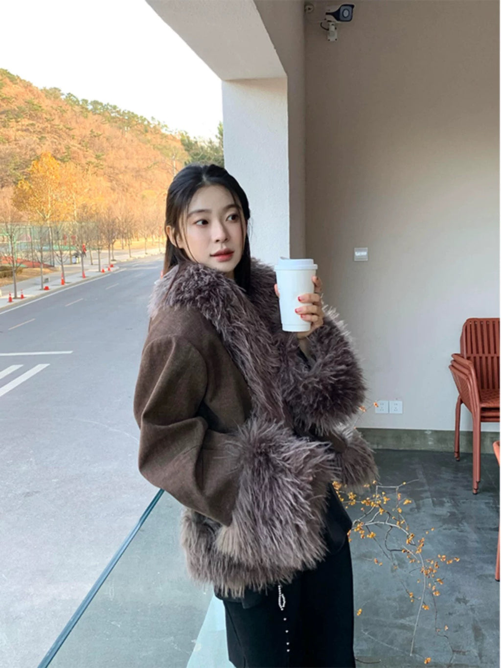 Fur Big Lapel Jacket ファー ビッグ ラペル ジャケット