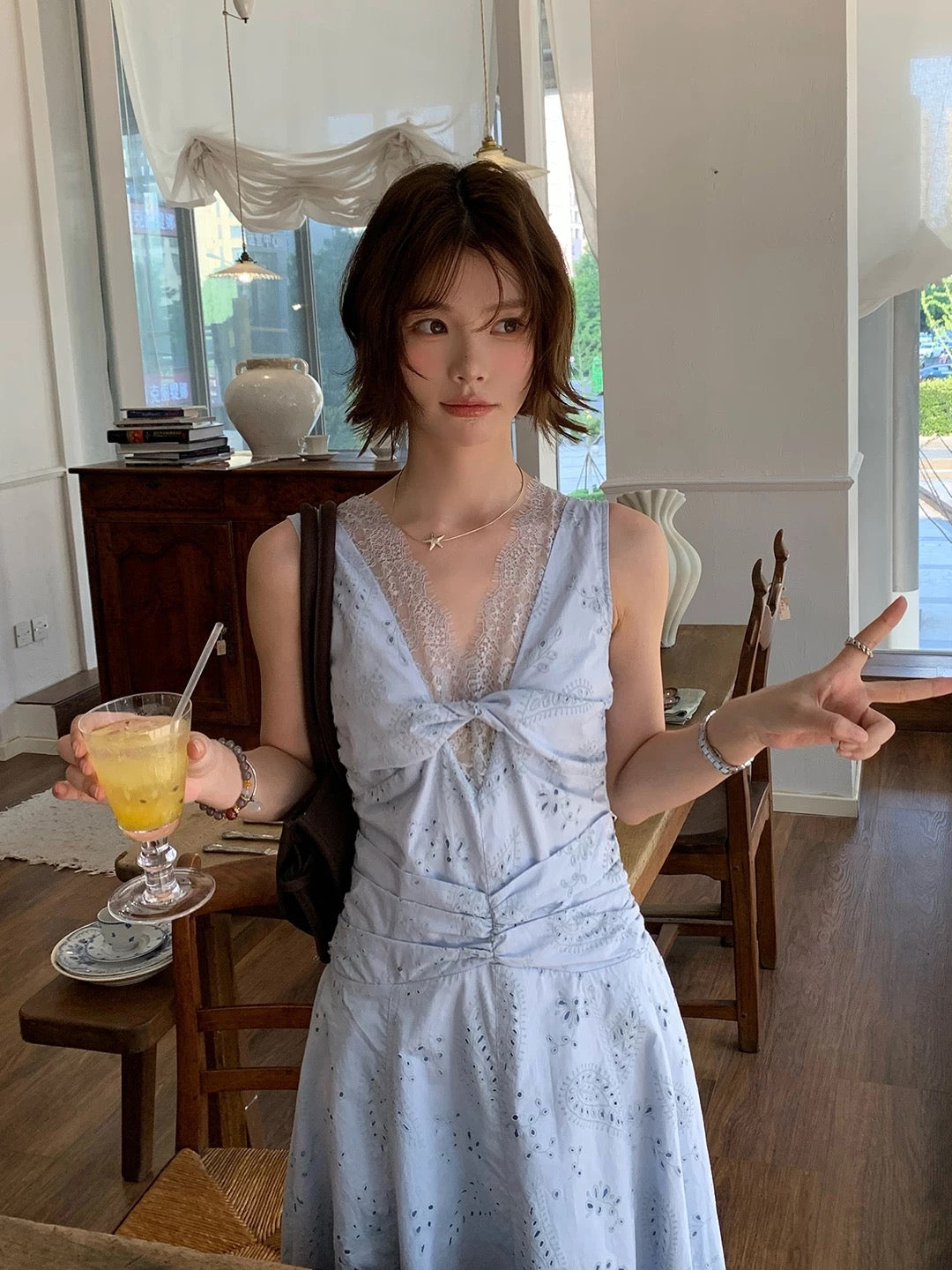 Lace Embroidely Dress レース エンブロイダリー ドレス