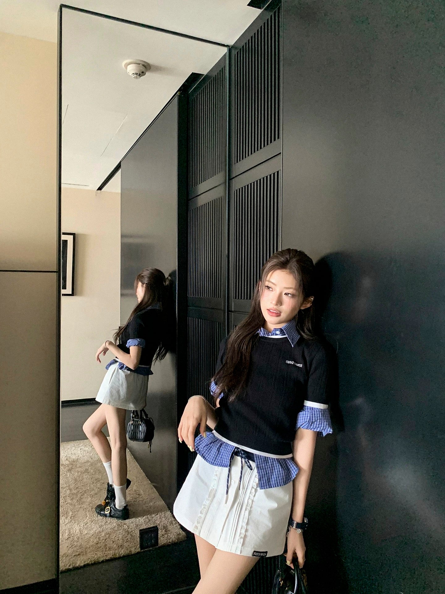 Pleppy Half Sleeve Tops Frill Mini Skirt プレッピー ハーフスリーブ トップス フリル ミニスカート
