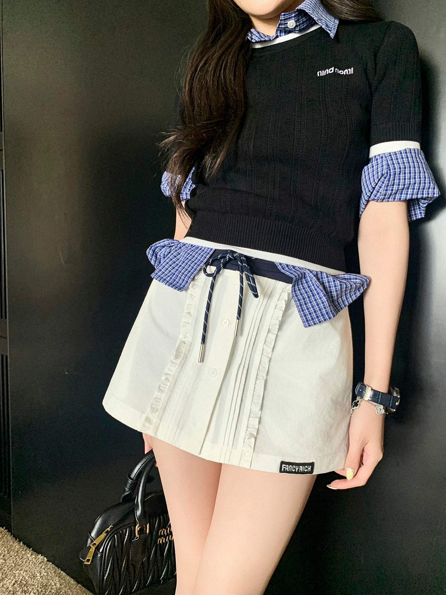 Pleppy Half Sleeve Tops Frill Mini Skirt プレッピー ハーフスリーブ トップス フリル ミニスカート