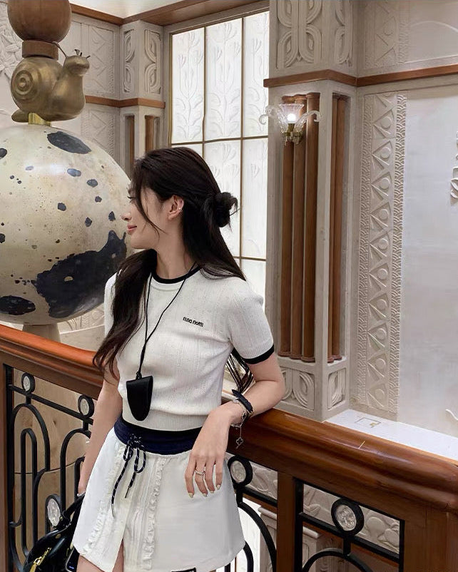 Pleppy Half Sleeve Tops Frill Mini Skirt プレッピー ハーフスリーブ トップス フリル ミニスカート