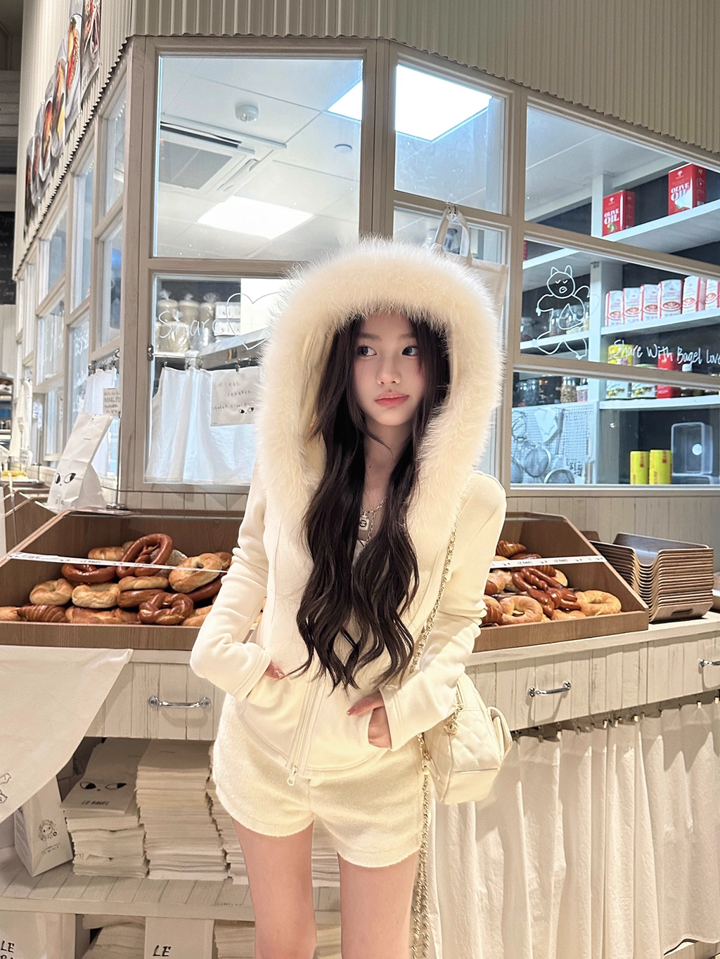 Fox fur cardigan フォックスファー付きカーディガン