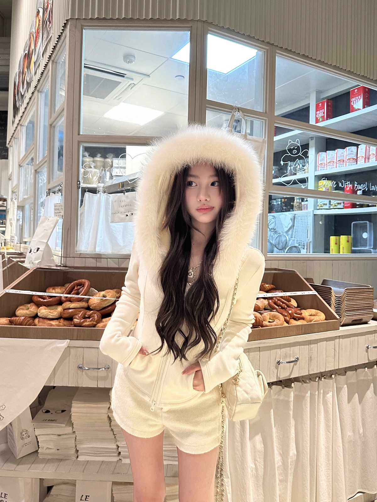 Fox fur cardigan フォックスファー付きカーディガン