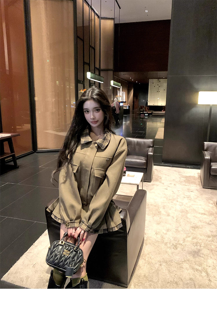 Box Blouson Pleats skirt ボックスブルゾン プリーツスカート