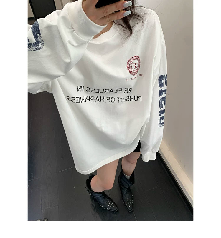 Vintage font print longsleeve tee ヴィンテージ風文字プリントロングスリーブティー