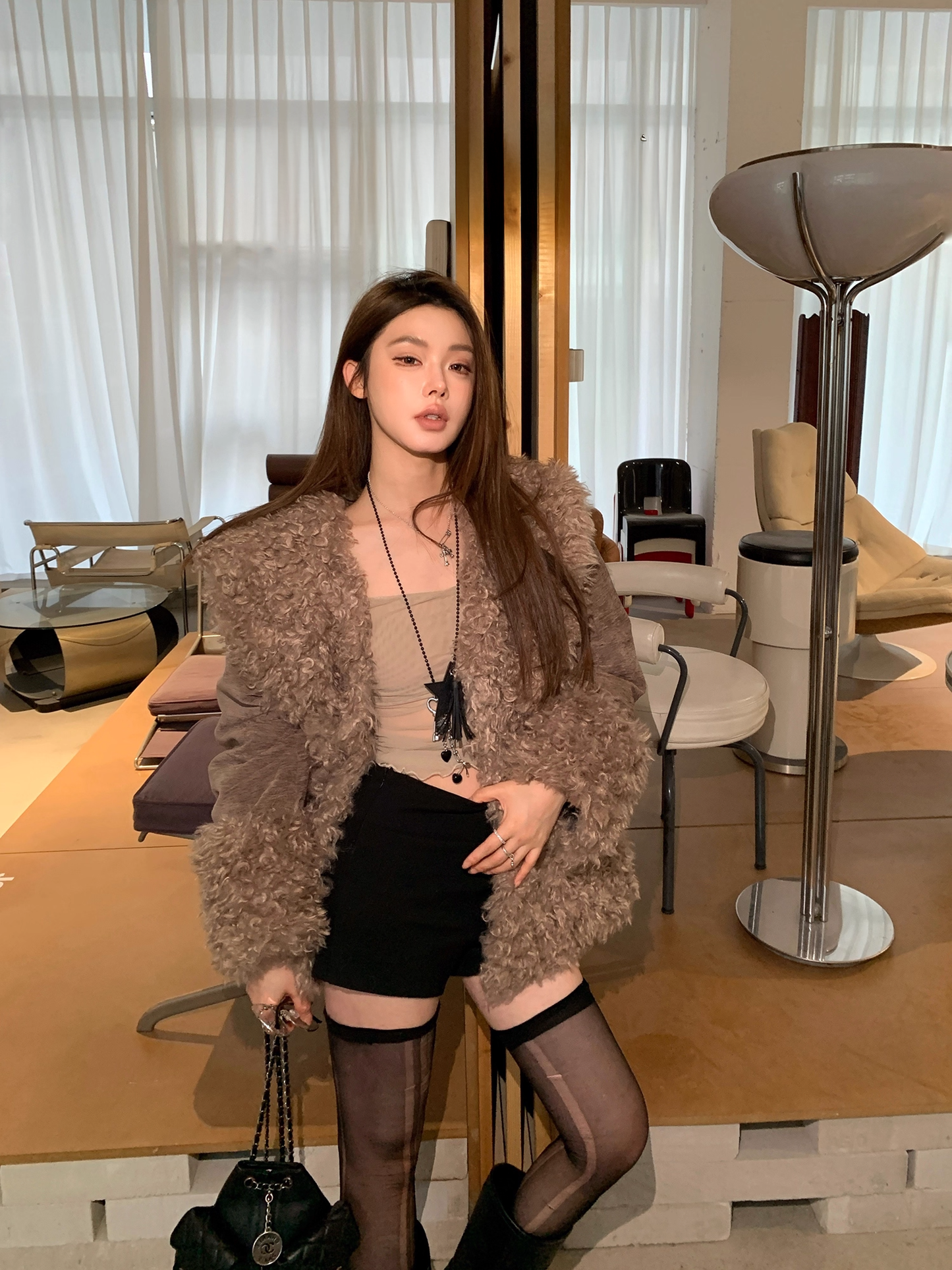 Fur Big Lapel Jacket ファー ビッグ ラペル ジャケット