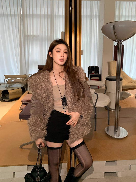 Fur Big Lapel Jacket ファー ビッグ ラペル ジャケット