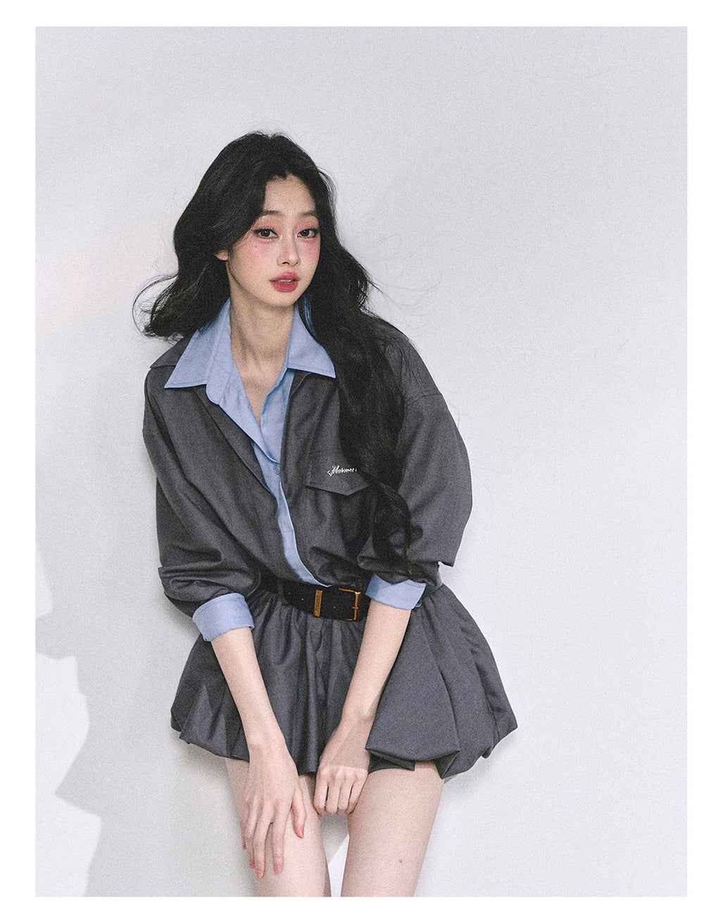 Rayerd shirt one piece レイヤード シャツ ワンピース