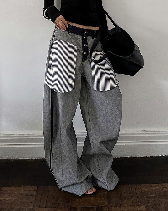 Inside out wide denim インサイドアウトワイドデニム