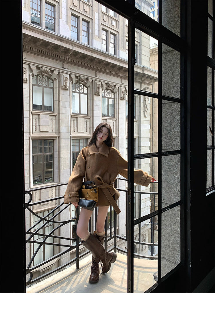 Brown Short Coat ブラウン ショート コート