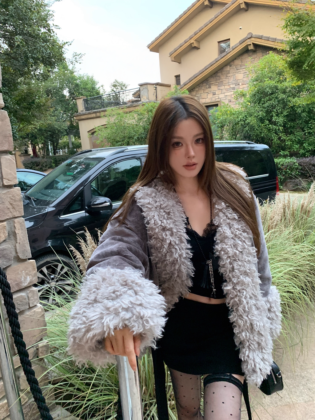 Fur Big Lapel Jacket ファー ビッグ ラペル ジャケット