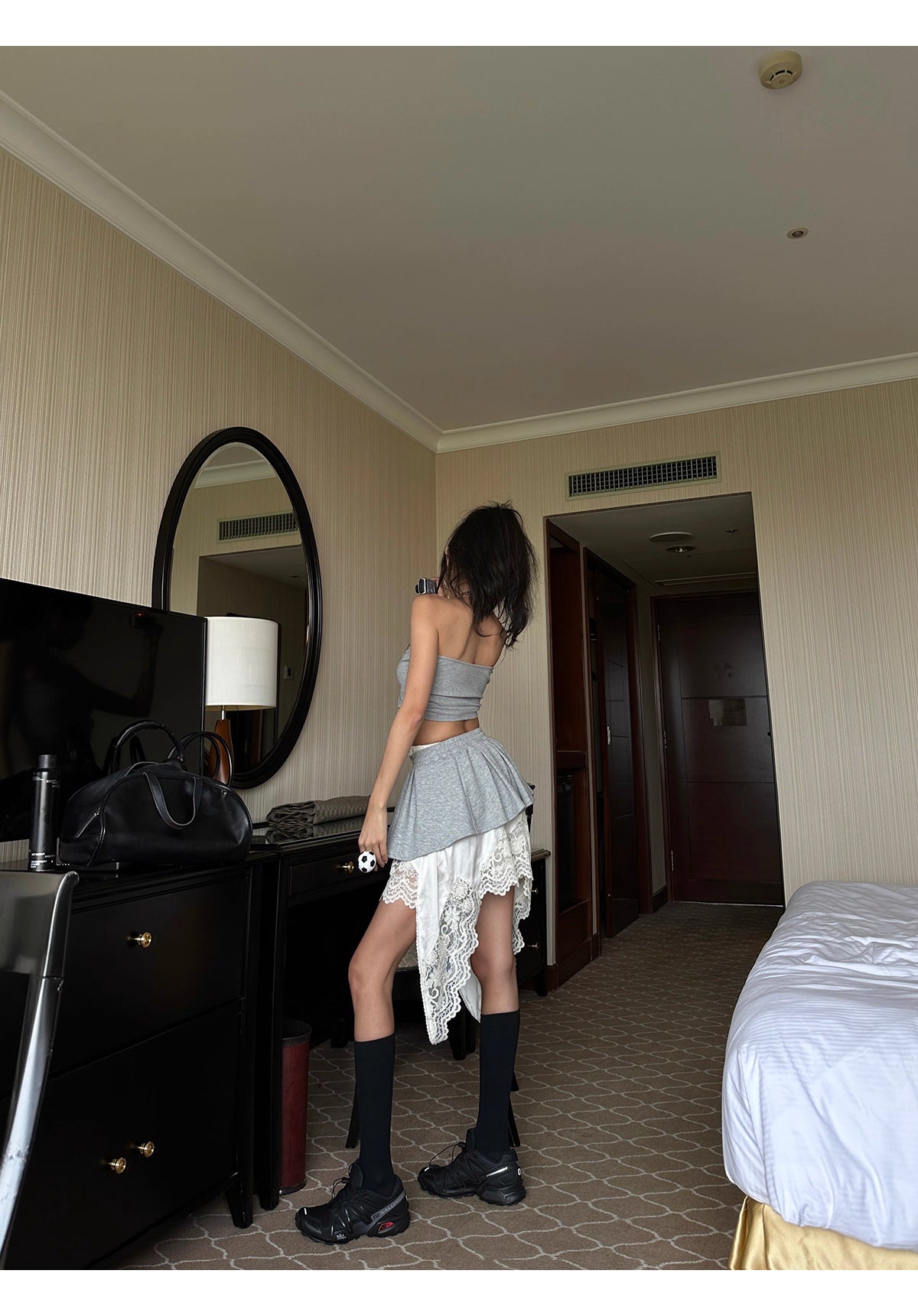 Bare top Lace design Skirt ベアトップ レースデザイン スカート