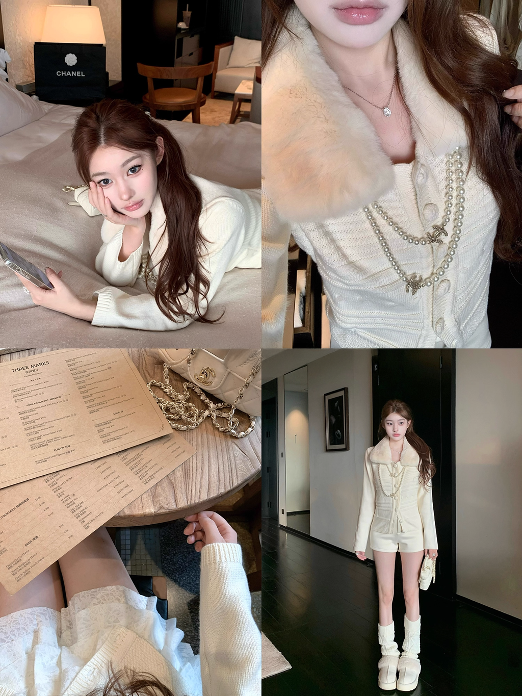 Fur collar cardigan ファーカラー カーディガン