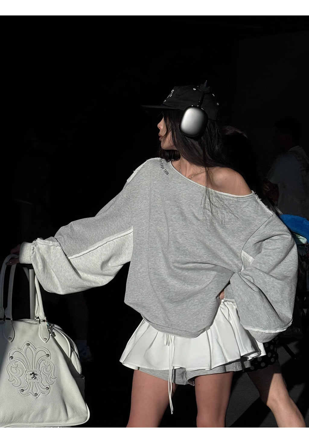 Off shoulders Tops sweat skirt オフショルダートップス レイヤードスカート　