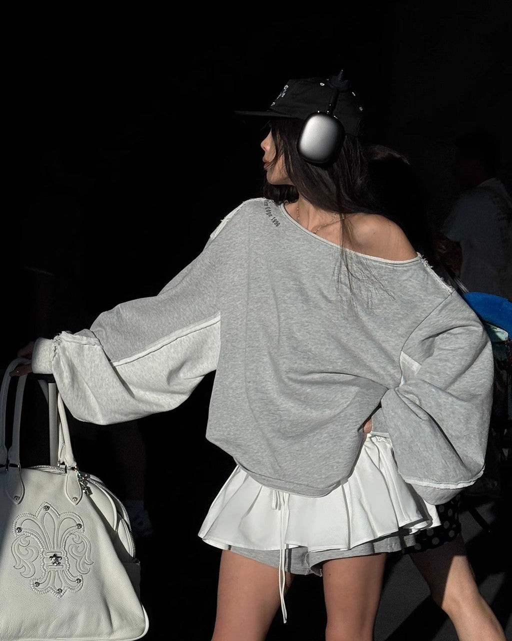 Off shoulders Tops sweat skirt オフショルダートップス レイヤードスカート　