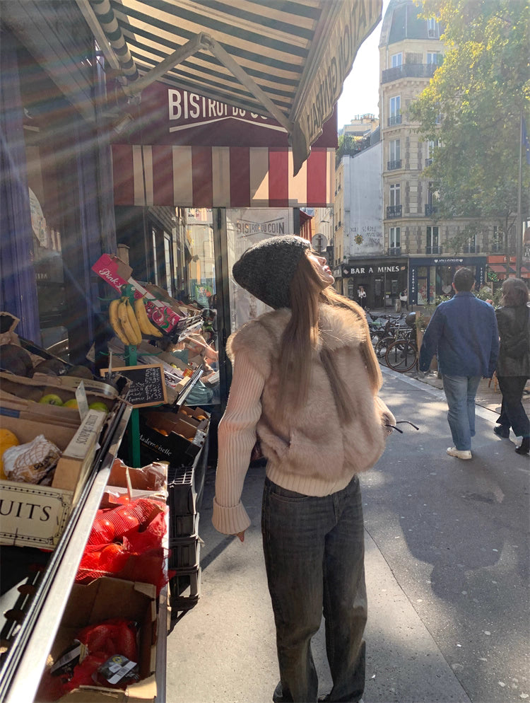 Eco Fox Fur Knit jacket エコフォックス ファーニット ジャケット