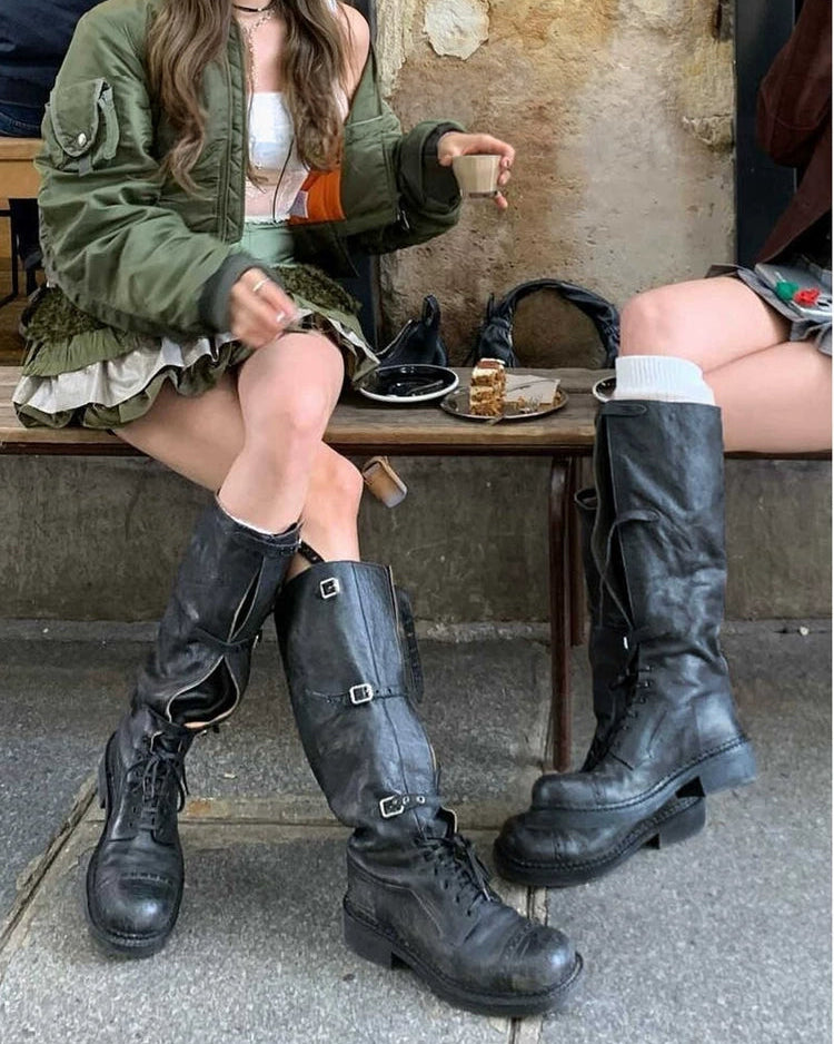 Lace-up platform marten boots レースアッププラットフォームマーティンブーツ