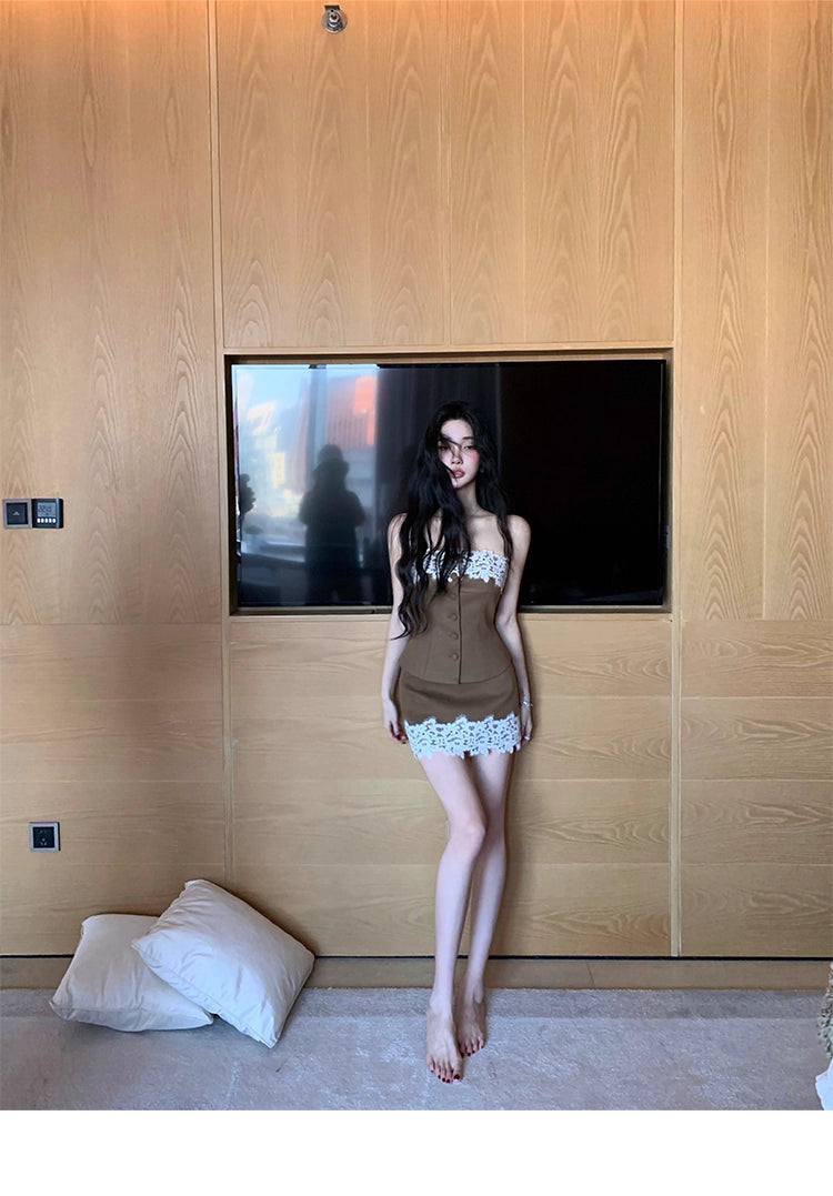 Lace Strapless tops & skirts レース ストラップレストップス & スカート