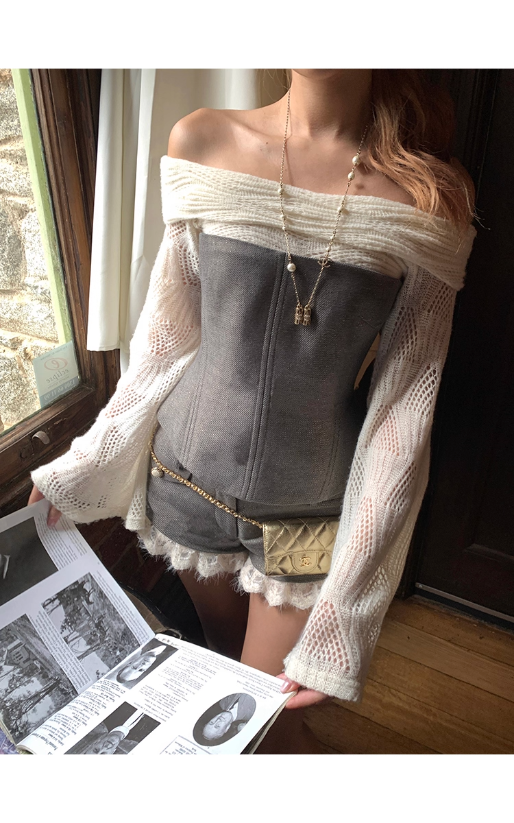 Off shoulder tops shorts オフショルダートップス ショートパンツ