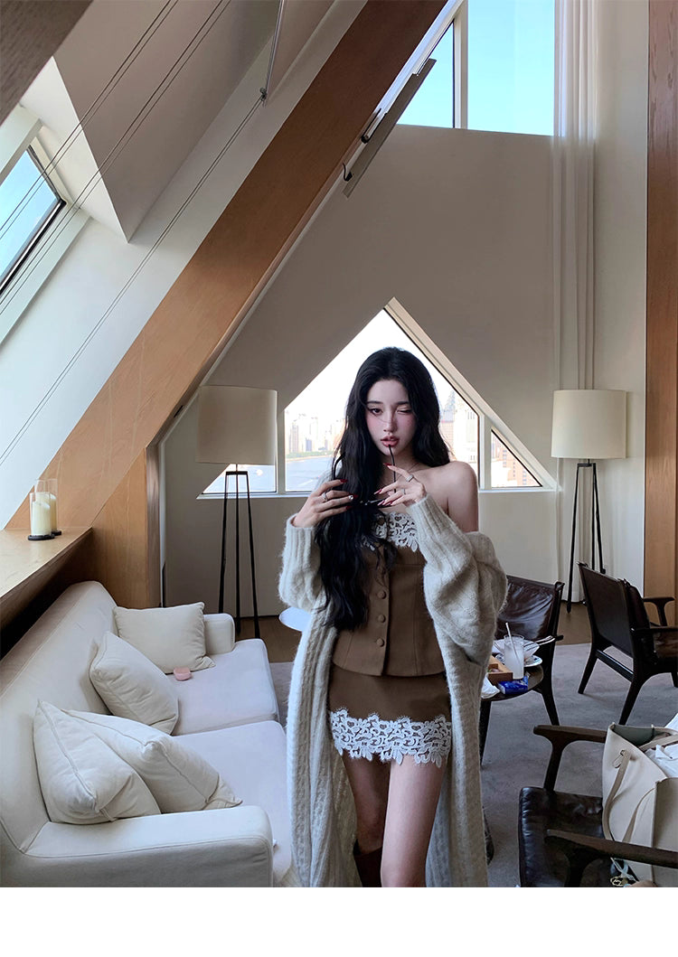 Lace Strapless tops & skirts レース ストラップレストップス & スカート