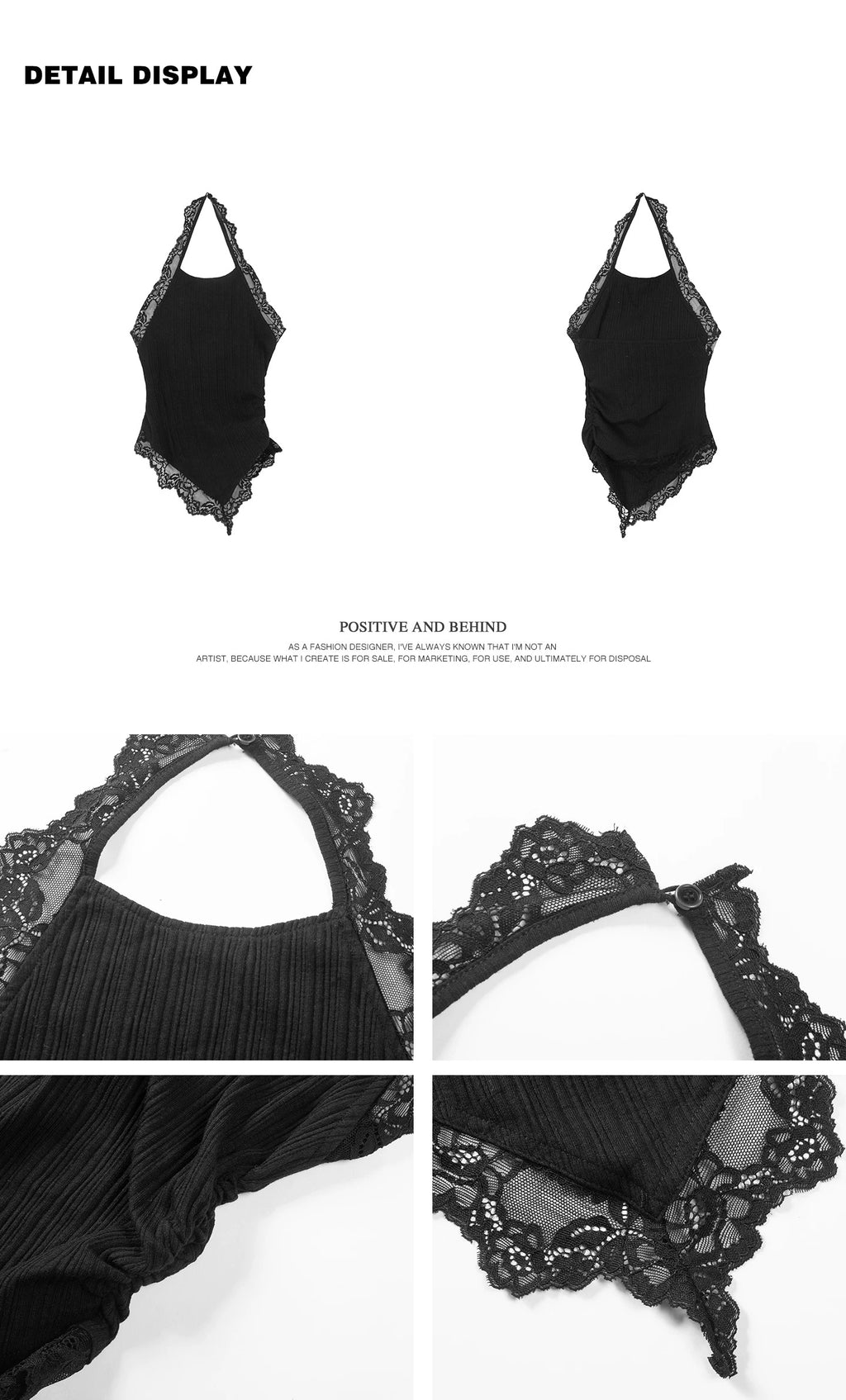 Lace Trim Holter Neck レーストリム ホルターネック