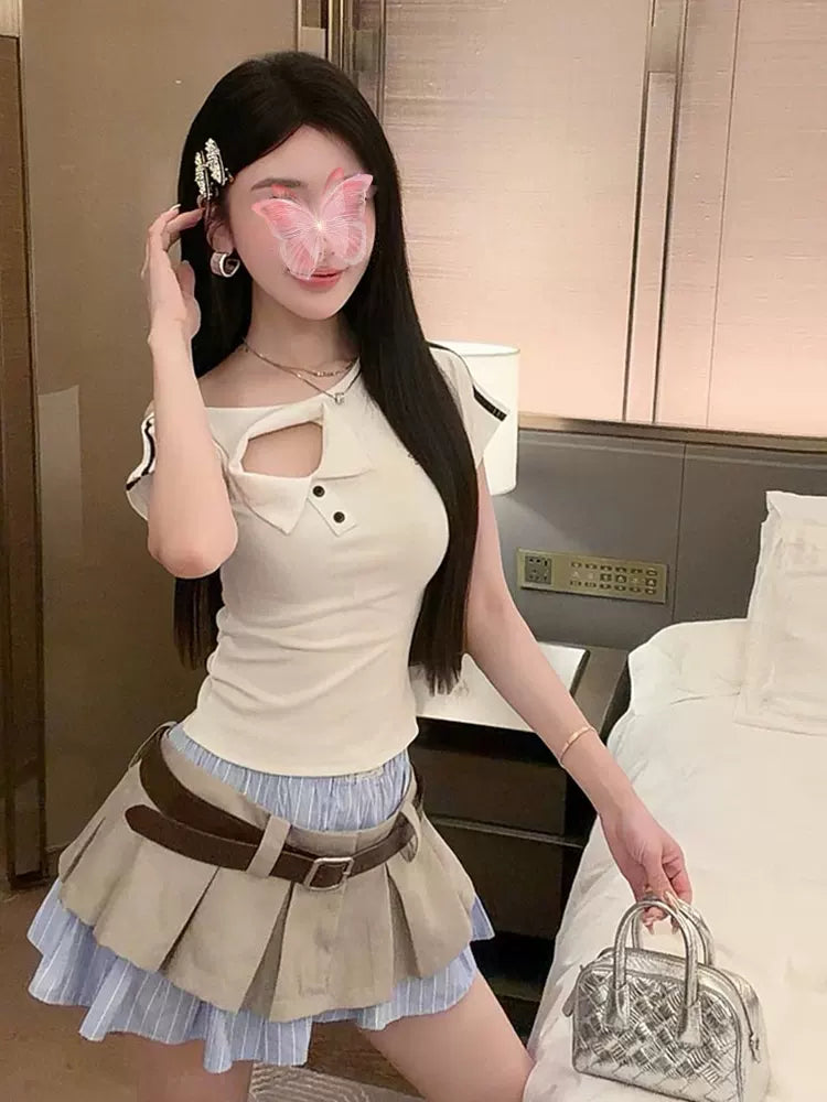 Two-piece Pleated mini skirt ツーピースプリーツミニスカート