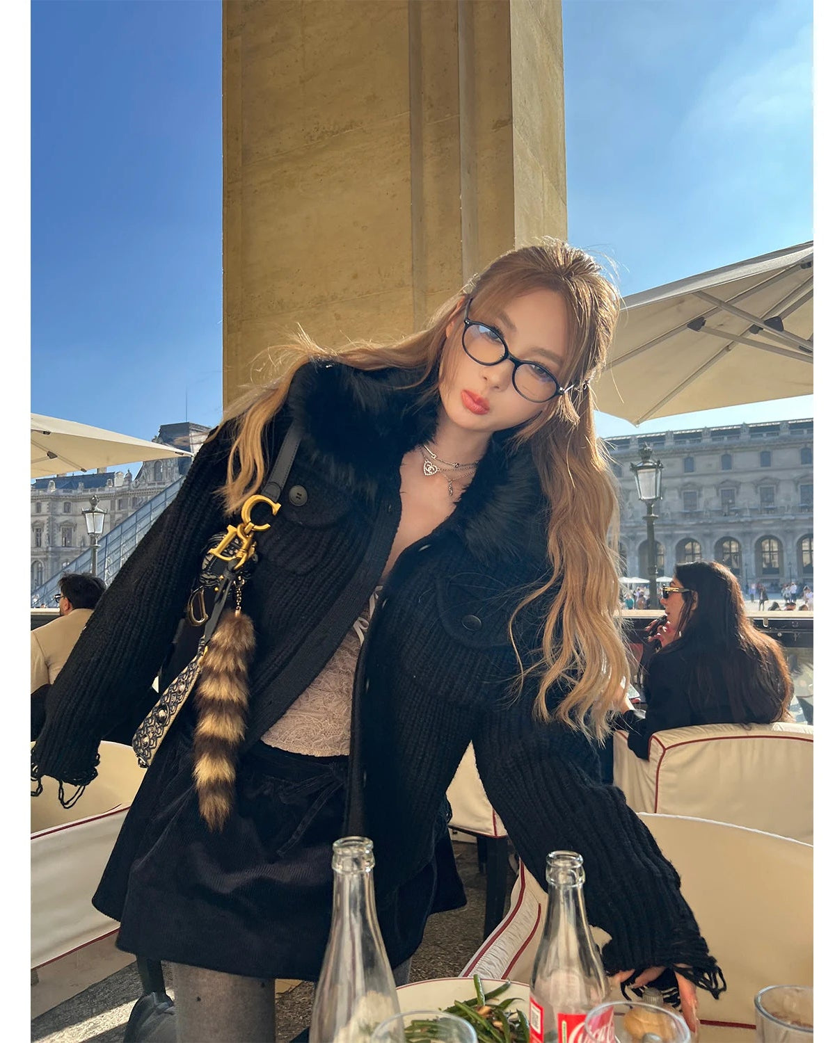 Faux Fur knit cardigan フォーファーニットカーディガン