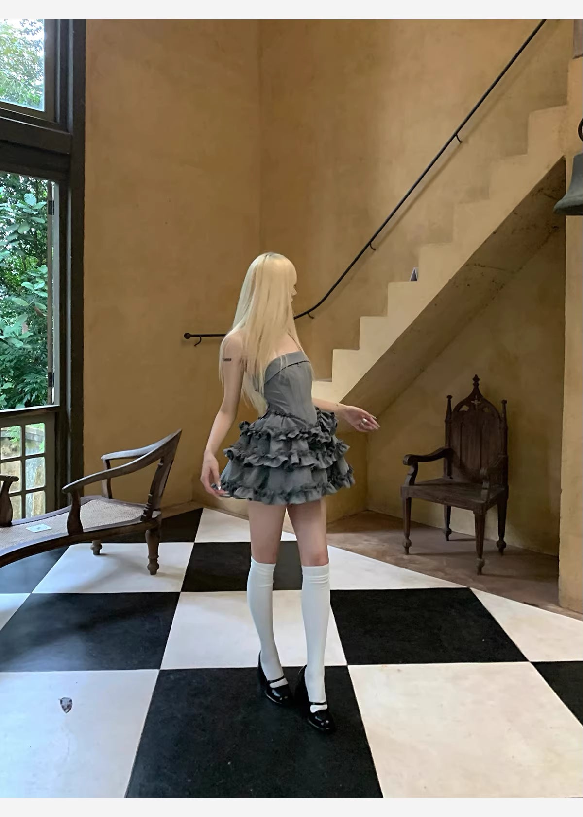 Swan Cross Born Dress  スワンクロスボーンドレス