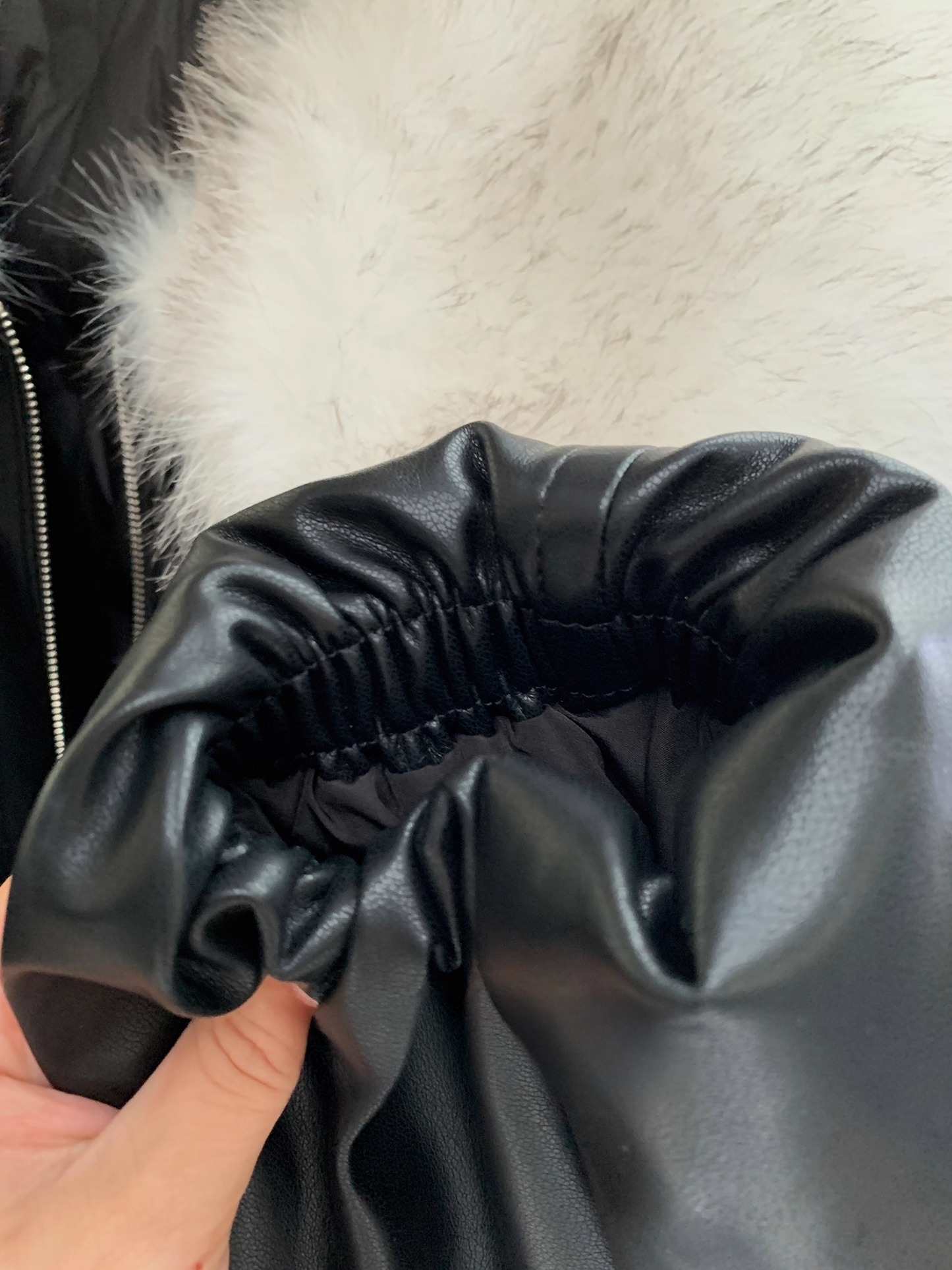 Fur PU leather Down jacket ファーPUレザーダウンジャケット