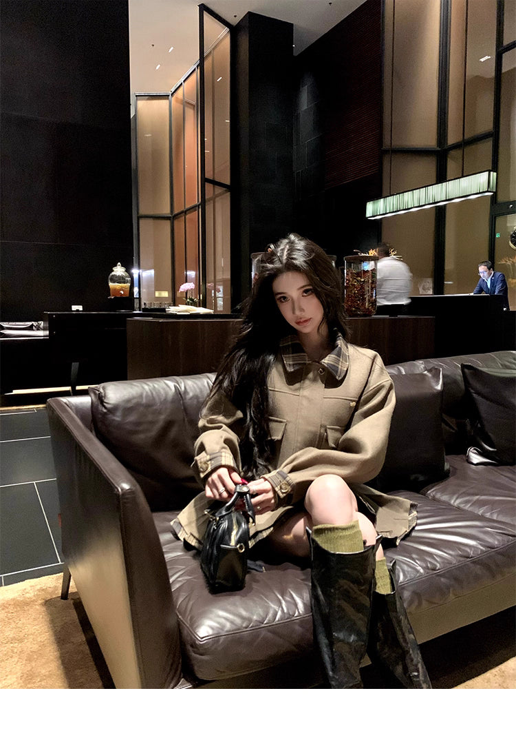 Box Blouson Pleats skirt ボックスブルゾン プリーツスカート