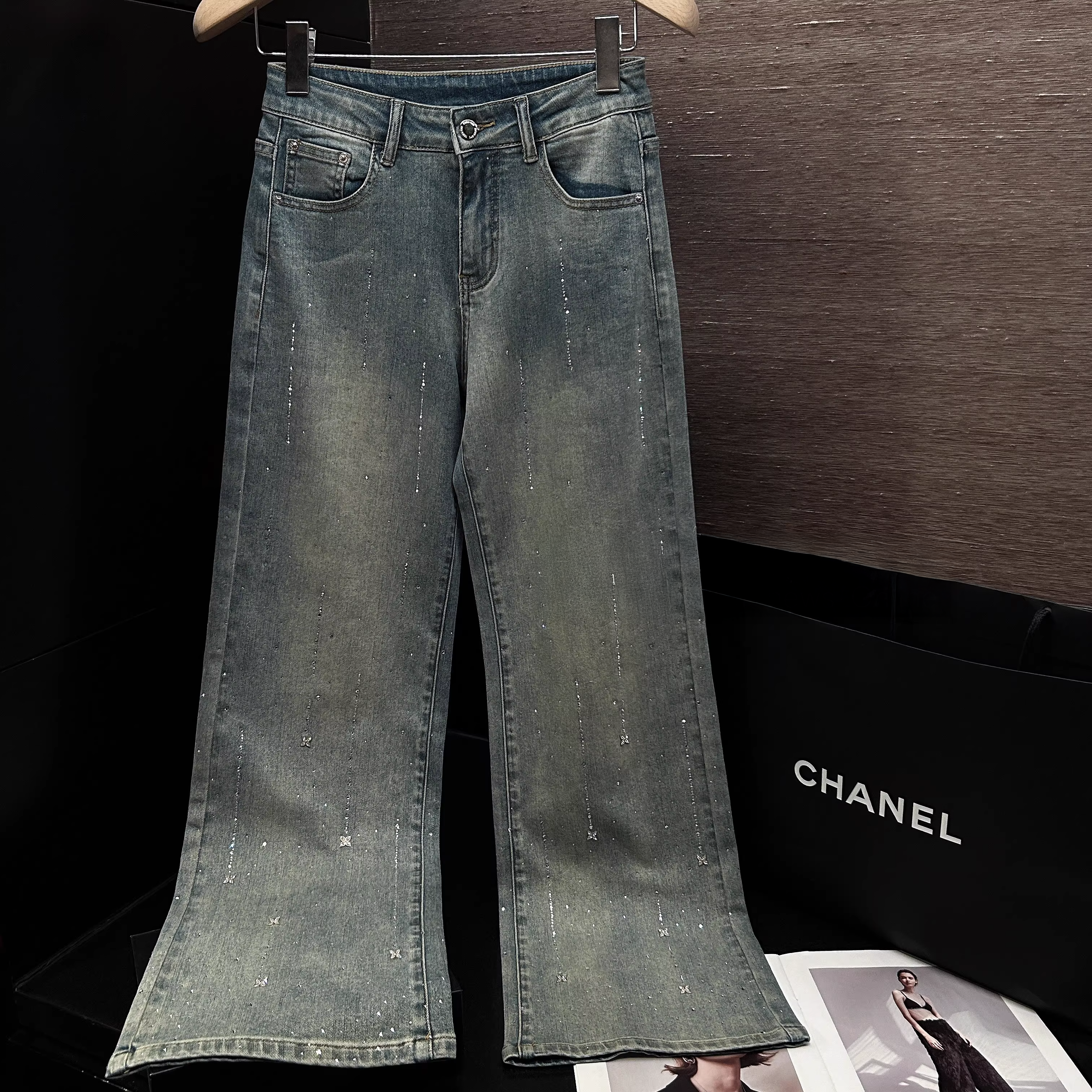 Line Stone denim ラインストーン ウォッシュデニム